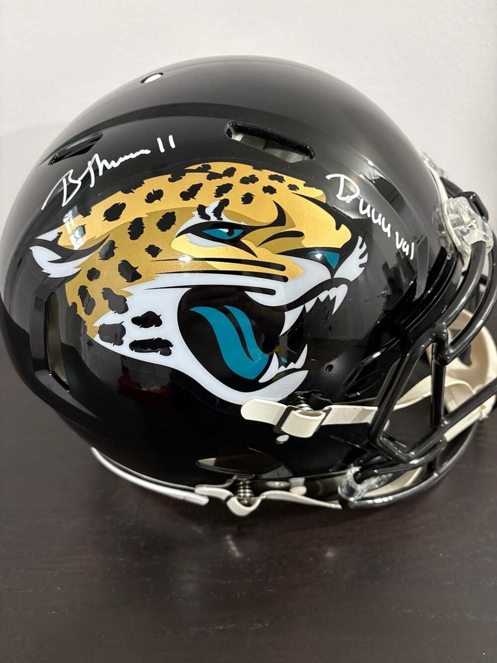 Brian Thomas Jr. Jacksonville Jaguars Autographed Authentic Fanatics Helmet